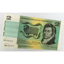 AUSTRALIA 1967 . TWO 2 DOLLARS BANKNOTE . COOMBS/RANDALL . CONSECUTIVE PAIR